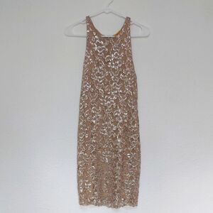 Alice + Olivia Gold Sequin Mini Dress